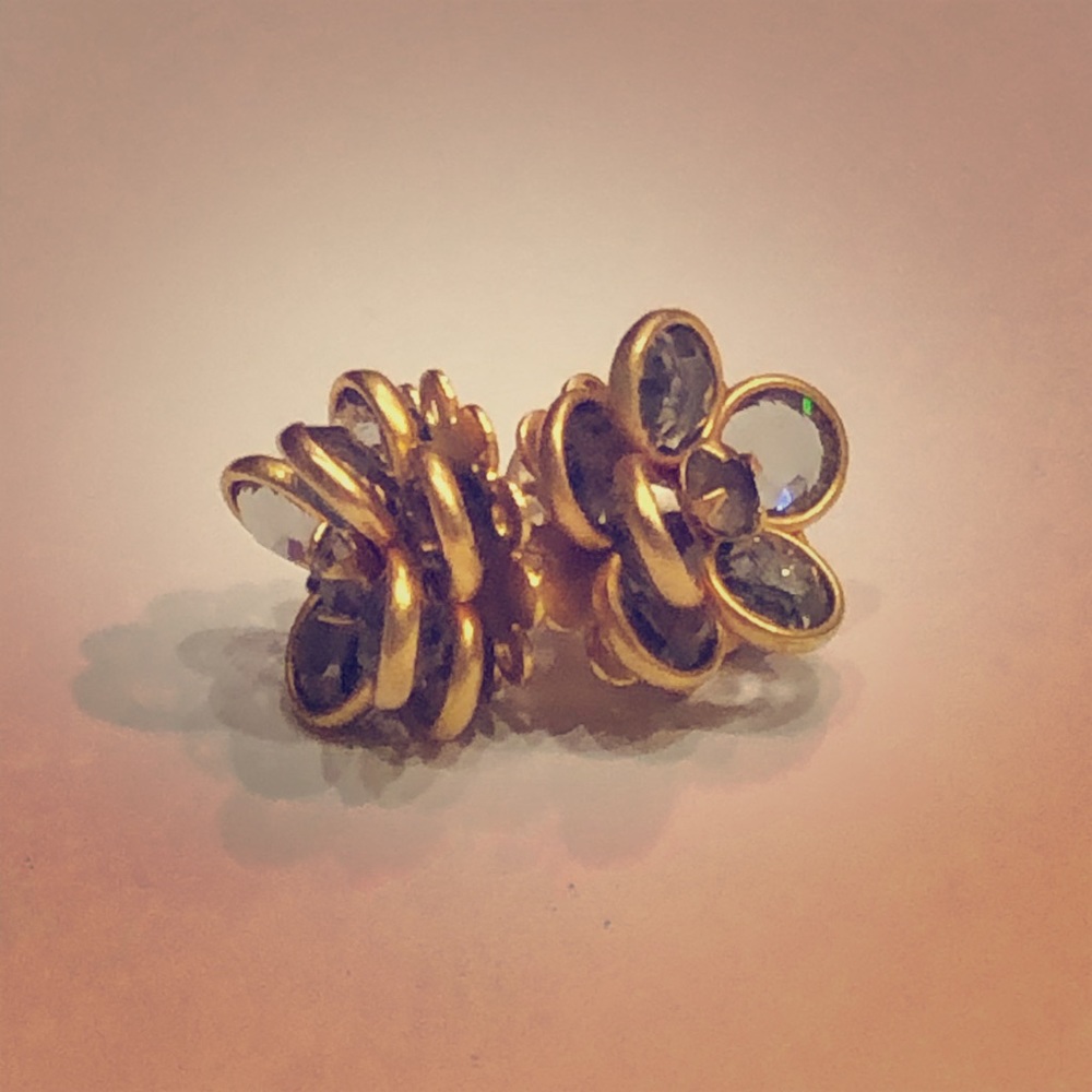 Glass Flower Post Earrings